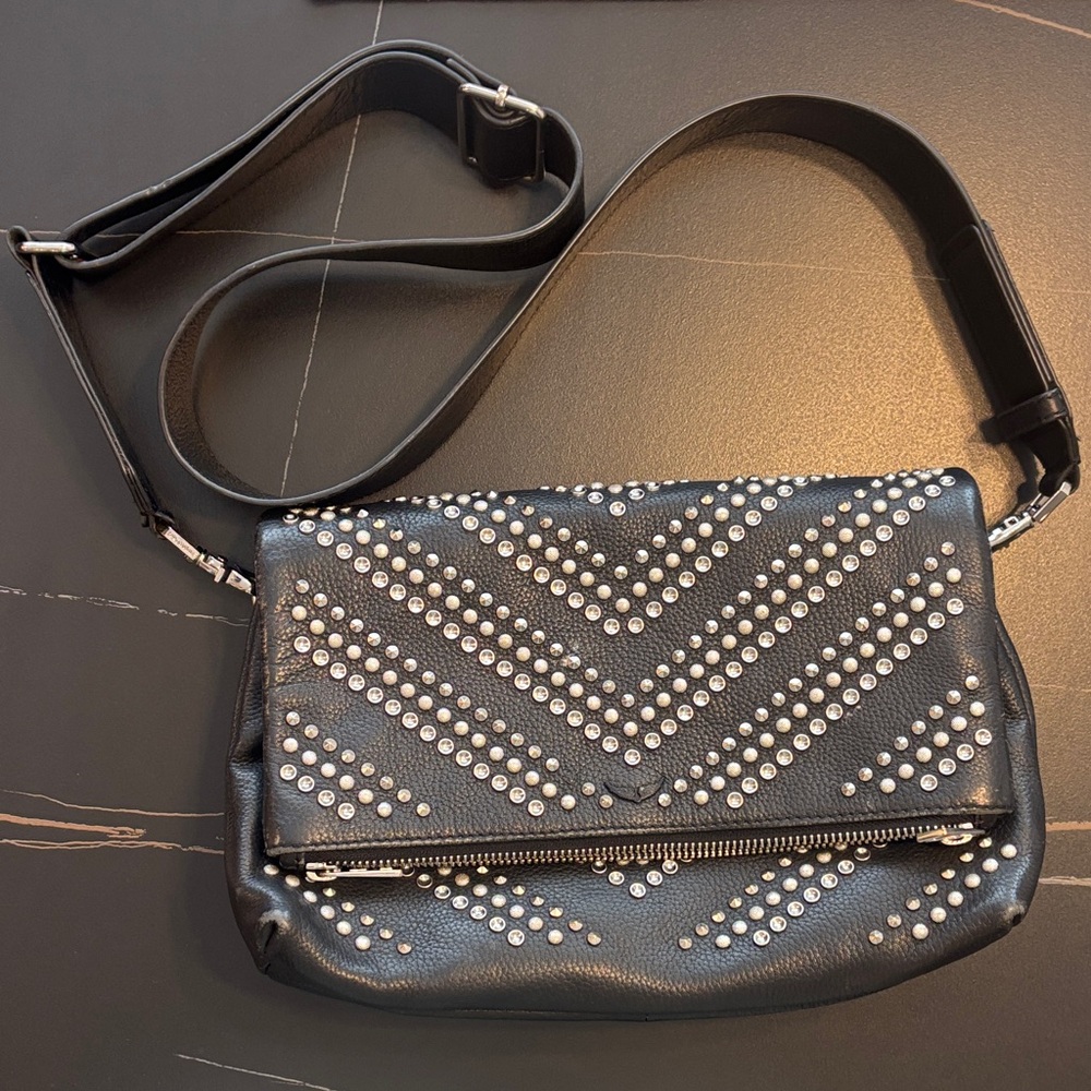 Zadig & Voltaire Black Studded Crossbody Bag